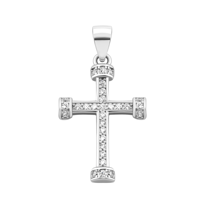 Серебряный крестик с фианитами. Артикул UG51PE41927