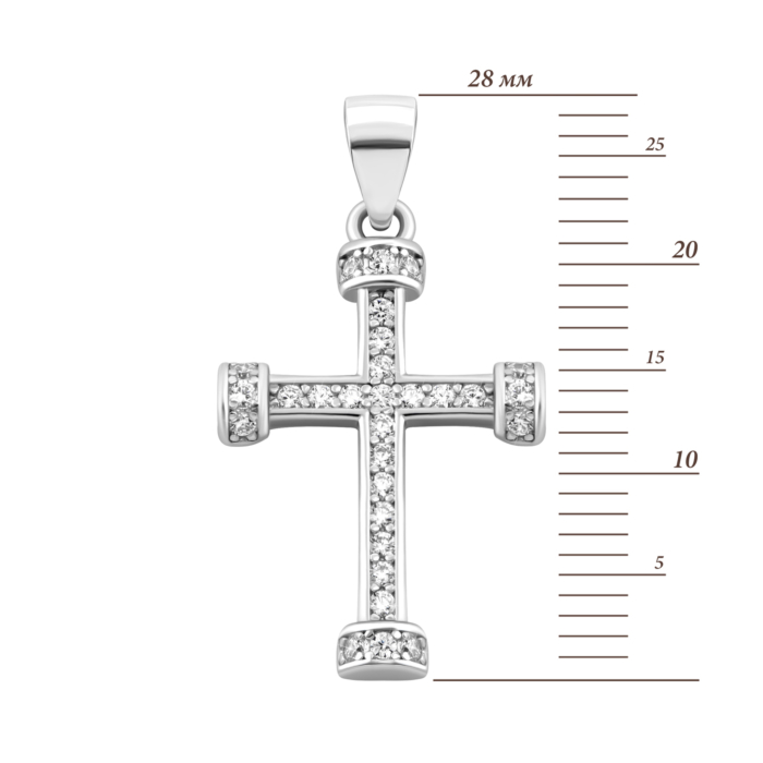 Серебряный крестик с фианитами. Артикул UG51PE41927