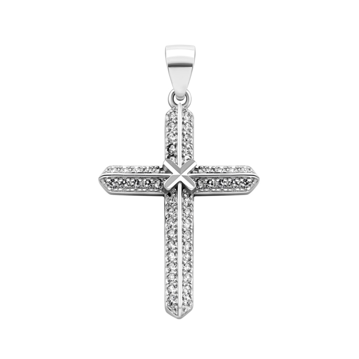 Серебряный крестик с фианитами. Артикул UG51PE44951