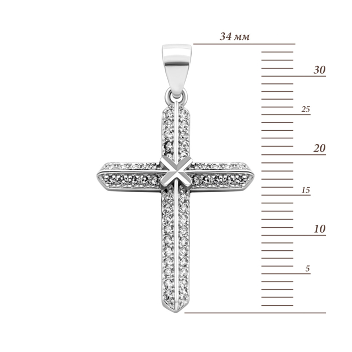 Серебряный крестик с фианитами. Артикул UG51PE44951