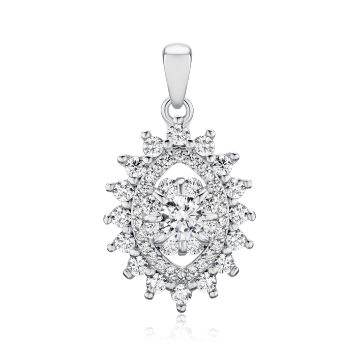 Срібна підвіска з фіанітами 1PE45543-P/12/1