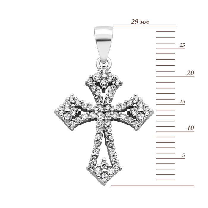 Срібний хрестик з фіанітами. Артикул UG51PE64670