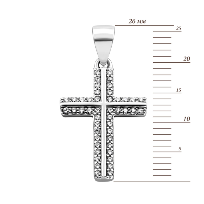 Серебряный крестик с фианитами. Артикул UG51PE64672