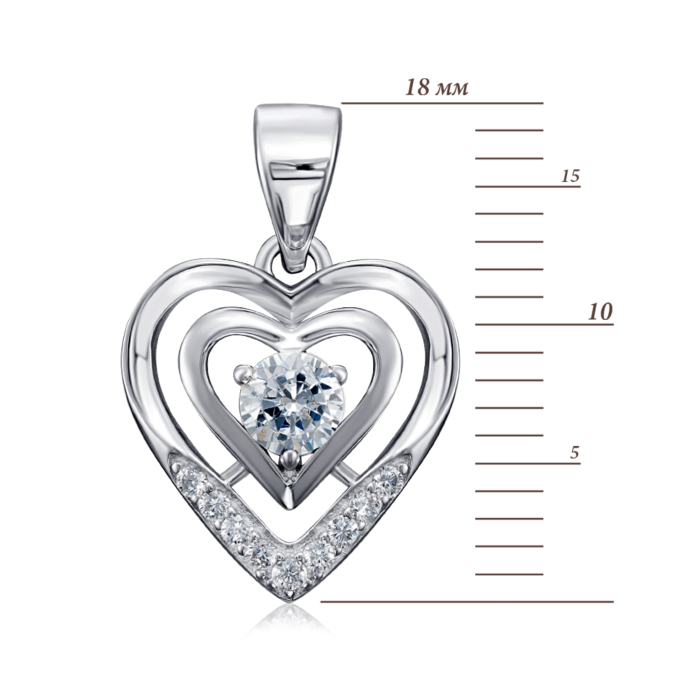 Срібна підвіска з фіанітами. Артикул 1PE66850-P/12/1