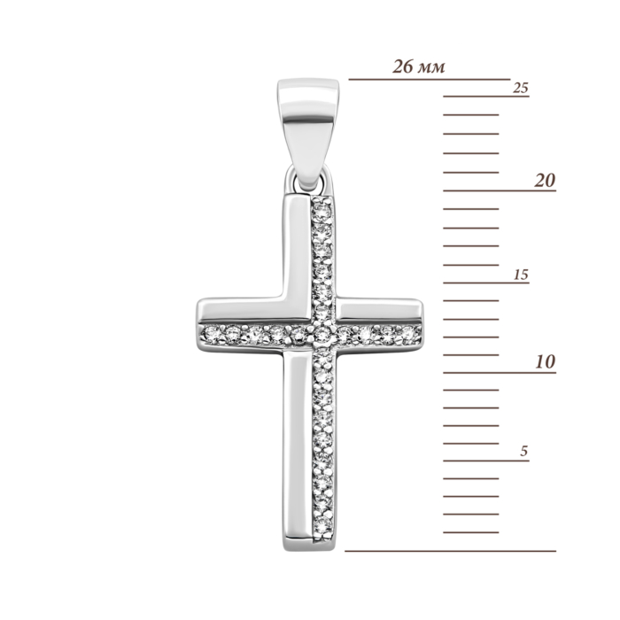 Серебряный крестик с фианитами. Артикул UG51PE68283