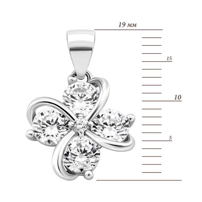 Срібна підвіска з фіанітами. Артикул UG51PE69434