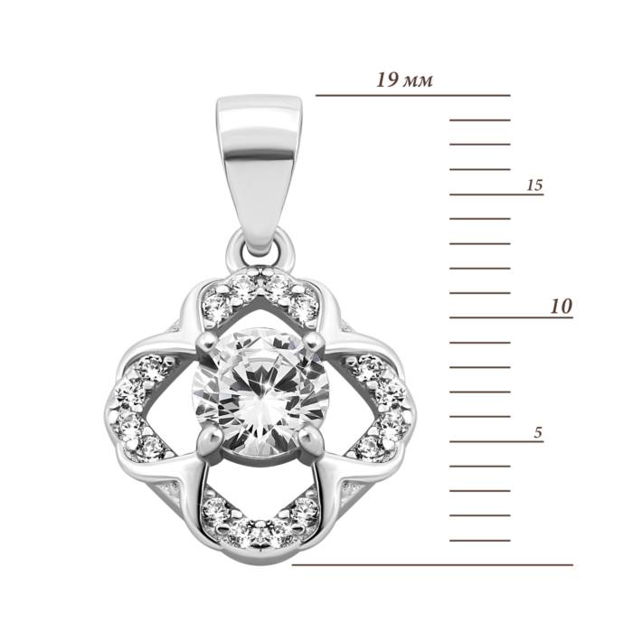 Срібна підвіска з фіанітами. Артикул UG51PE69441