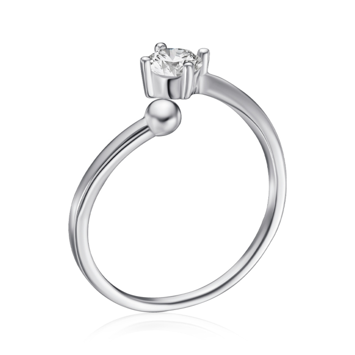 Серебряное кольцо с фианитом. Артикул 1RI57805-R/12/1