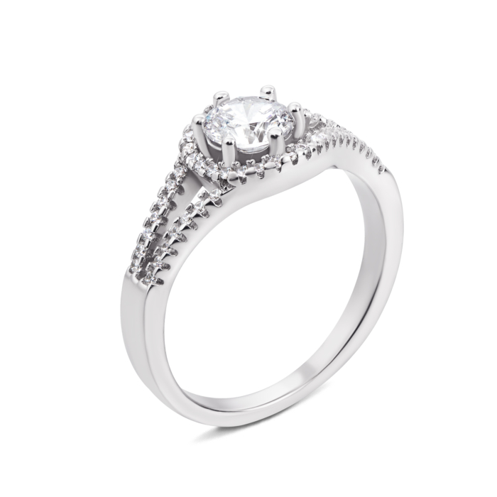 Срібна каблучка з фіанітами. Артикул 1RI58100-R/12/1