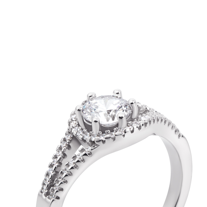 Срібна каблучка з фіанітами. Артикул 1RI58100-R/12/1