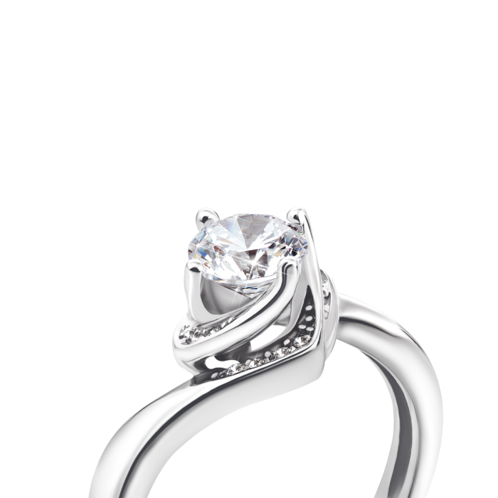 Срібна каблучка з фіанітами. Артикул 1RI58473-R/12/1