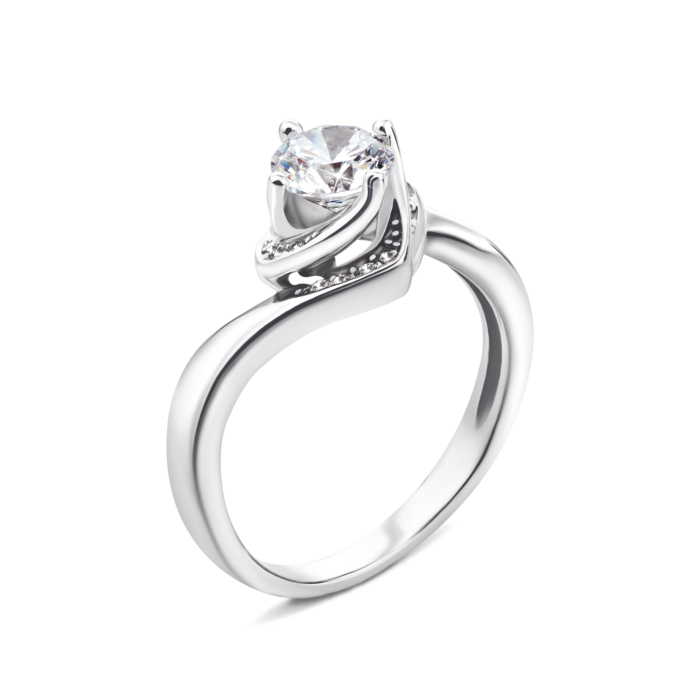 Срібна каблучка з фіанітами. Артикул 1RI58473-R/12/1