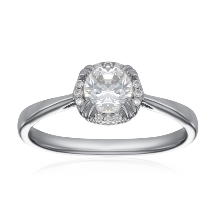 Серебряное кольцо с фианитами. Артикул 1RI59155-R/12/1