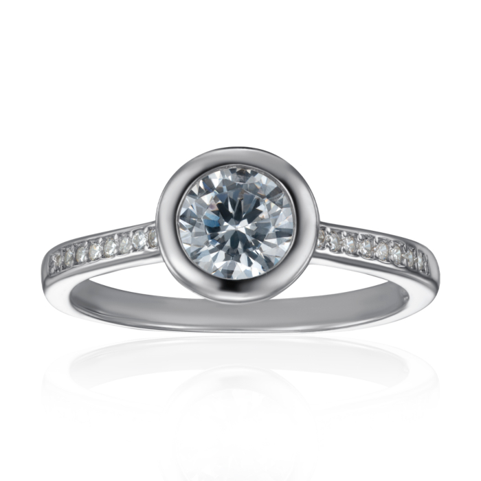 Срібна каблучка з фіанітом. Артикул 1RI59242-R/12/1