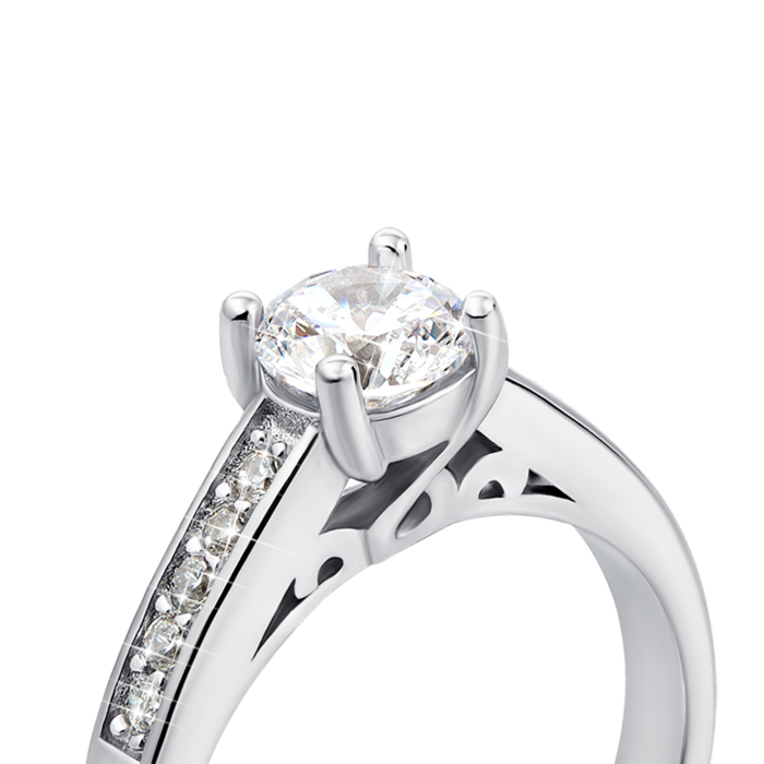 Серебряное кольцо с фианитами. Артикул 1RI60111-R/12/1