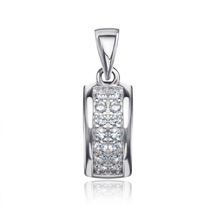 Срібна підвіска з фіанітами. Артикул 1SE62187-P-P/12/1