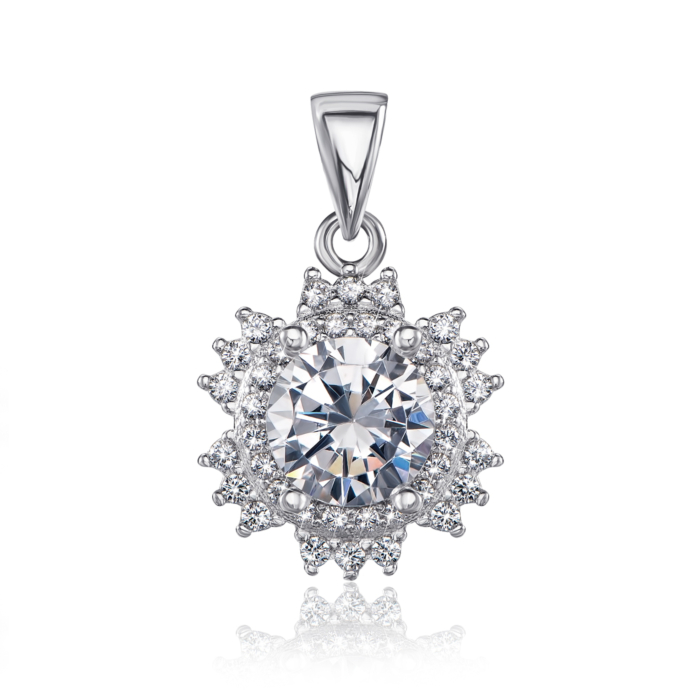 Срібна підвіска з фіанітами. Артикул 1SE62223-P-P/12/1