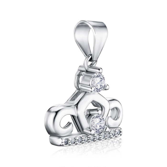 Срібна підвіска Корона з фіанітами 1SE62231-P/12/1