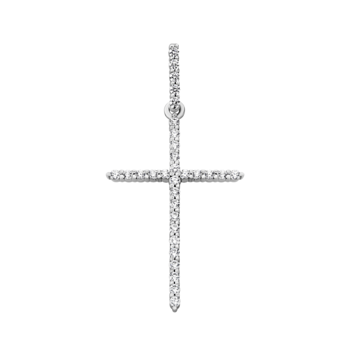 Серебряный крестик с фианитами. Артикул UG52-0022.0.2