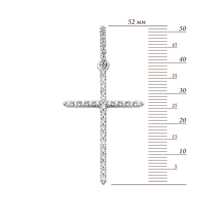 Срібний хрестик з фіанітами. Артикул UG52-0022.0.2