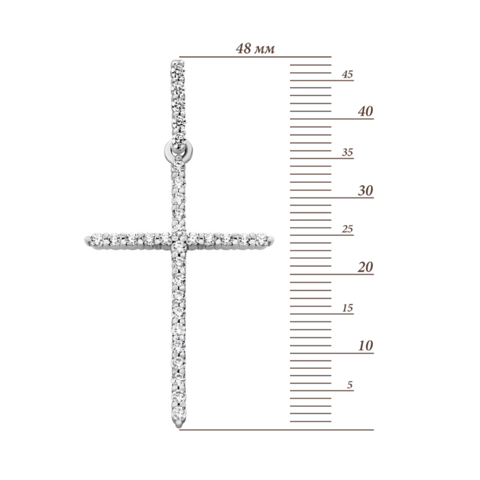 Серебряный крестик с фианитами. Артикул UG52-0022.0.2
