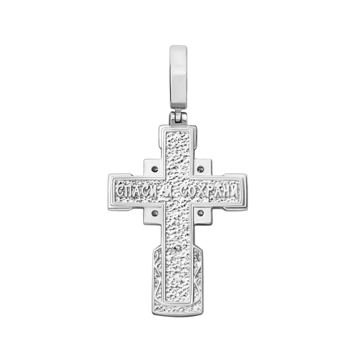 Срібний хрестик з фіанітами. Артикул UG52-0509.0.2