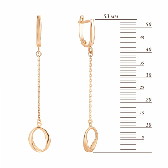 Золоті сережки-підвіски. Артикул UG52/10/062