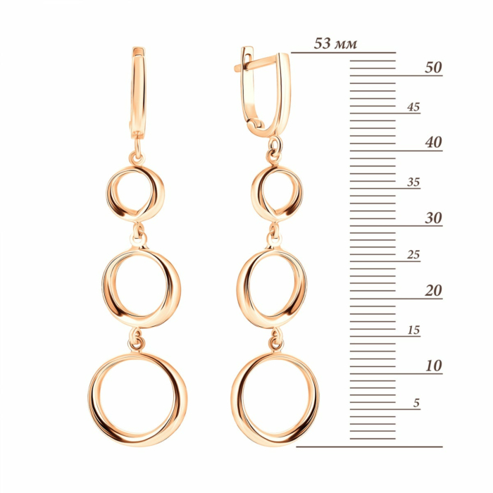 Золоті сережки-підвіски. Артикул UG52/10/082