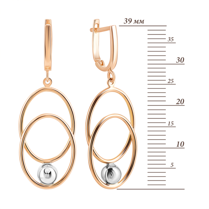 Золоті сережки-підвіски. Артикул UG52/10/114