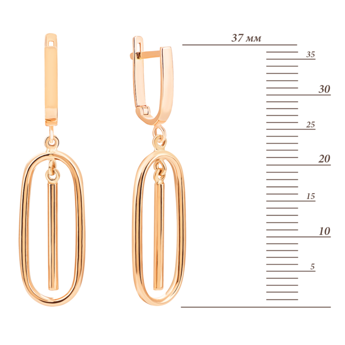 Золоті сережки-підвіски. Артикул UG52/10/164