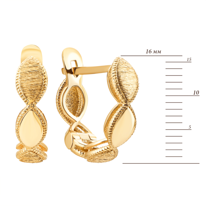 Золоті сережки без вставки. Артикул UG52/10/168/2