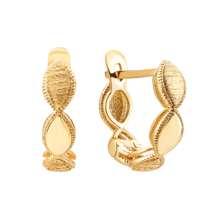 Золоті сережки без вставки. Артикул UG52/10/168/2