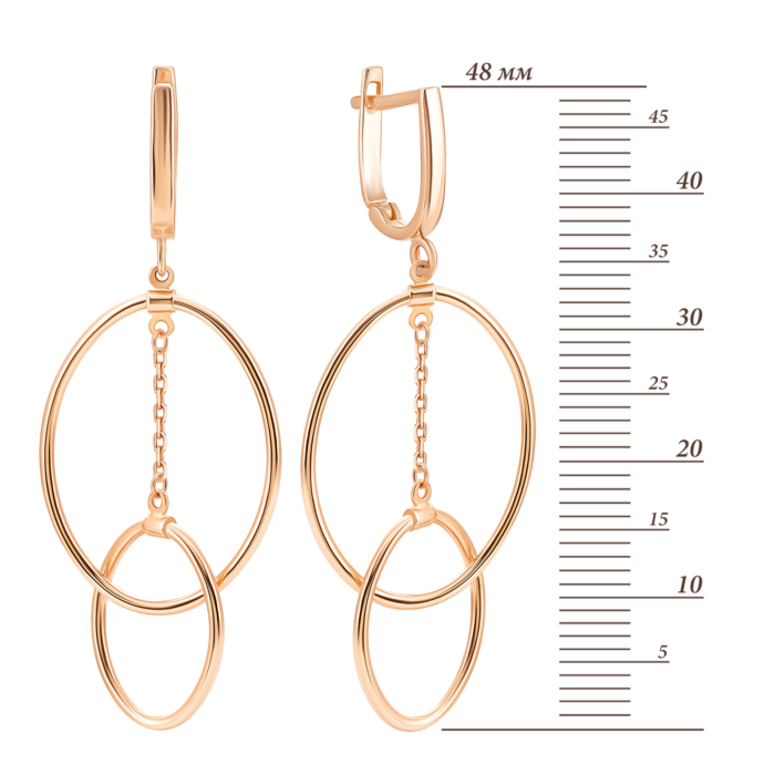 Золоті сережки-підвіски. Артикул UG52/10/184