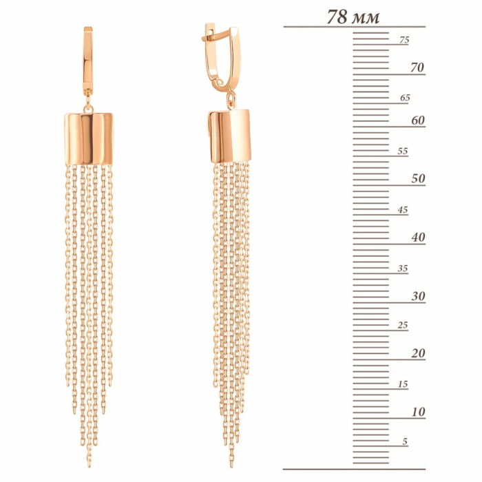 Золоті сережки-підвіски.Артикул UG52/10/203