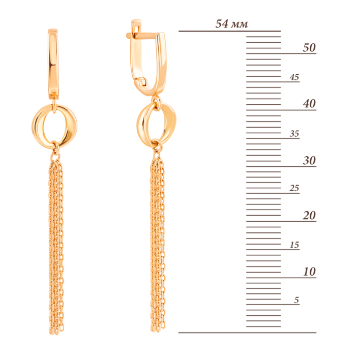 Золоті сережки-підвіски. Артикул UG52/10/204/2