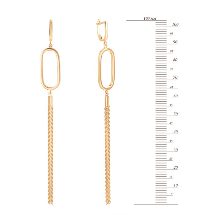 Золоті сережки-підвіски. Артикул UG52/10/216/2