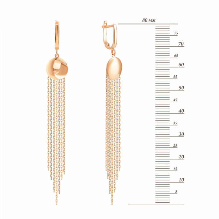 Золоті сережки-підвіски.Артикул UG52/10/217