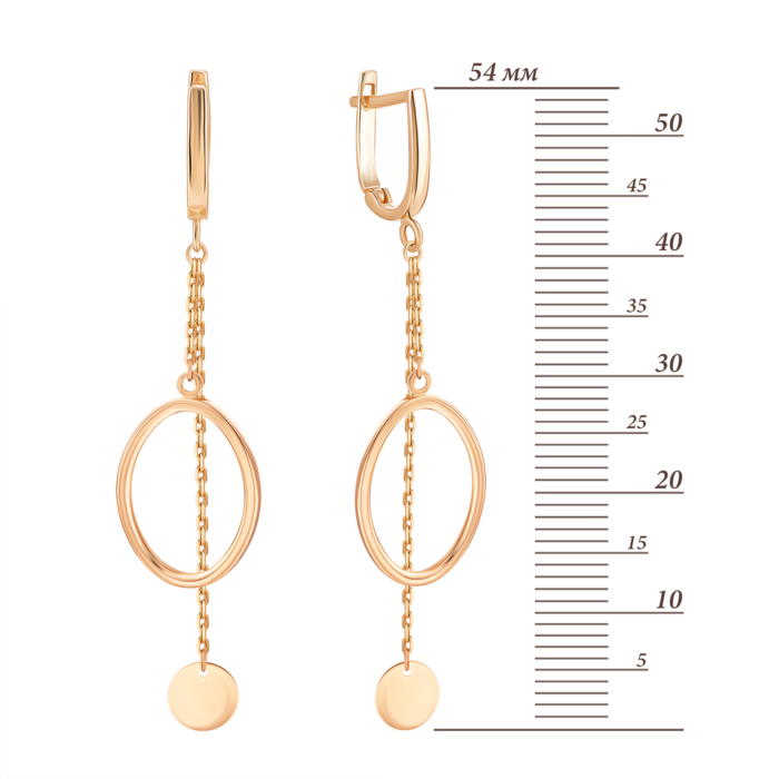 Золоті сережки-підвіски. Артикул UG52/10/218