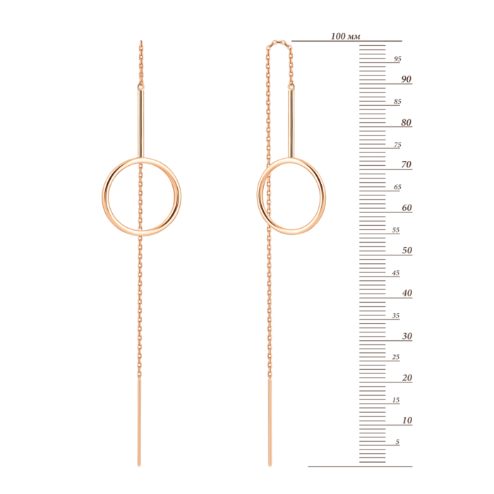 Золоті сережки-протяжки. Артикул UG52/30/013