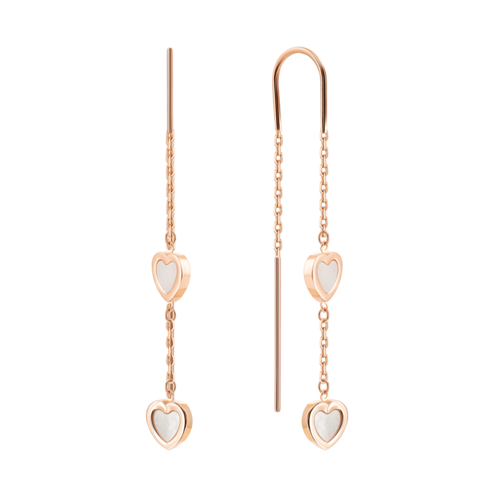 Золоті сережки-протяжки з перламутром. Артикул UG52/30/021