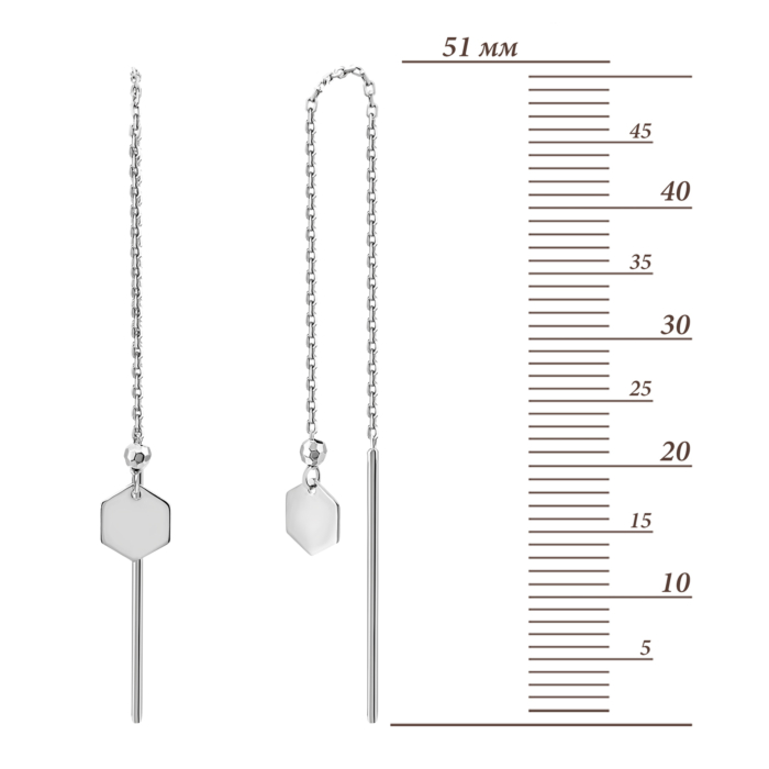 Золотые серьги-протяжки. Артикул UG52/30/026/1