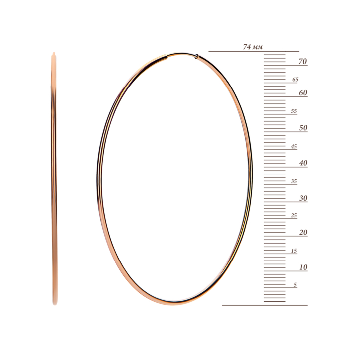 Золоті сережки-конго. Артикул UG52/40/005-7.5