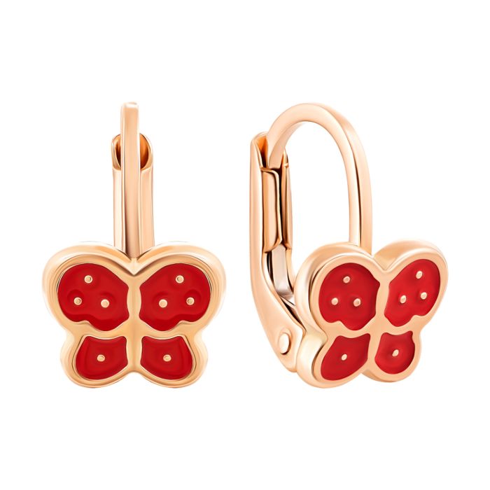 Золоті сережки з емаллю. Артикул UG52/40/021