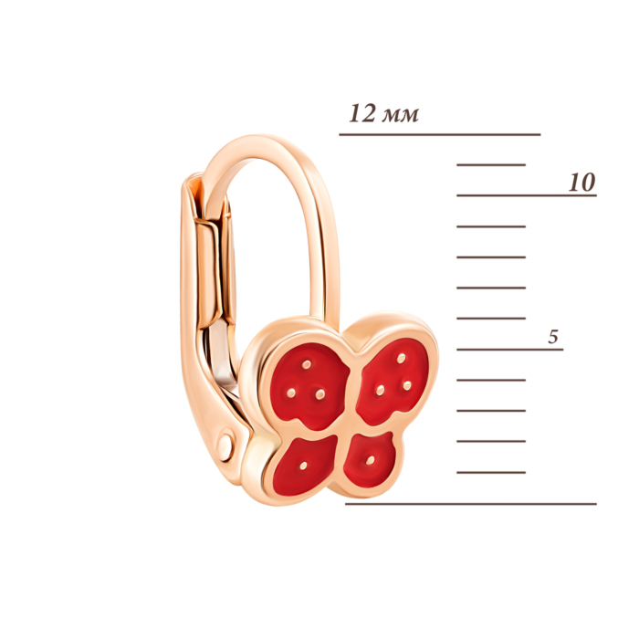 Золоті сережки з емаллю. Артикул UG52/40/021