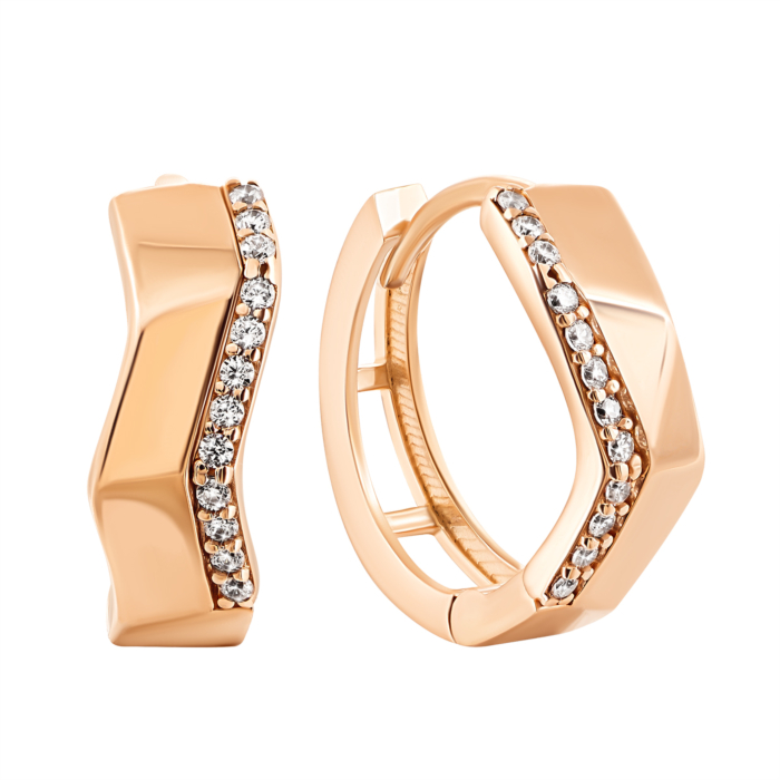 Золотые серьги с фианитами. Артикул UG52/40/022