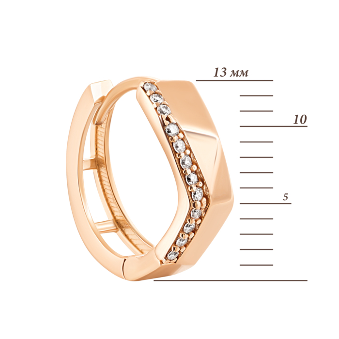 Золотые серьги с фианитами. Артикул UG52/40/022