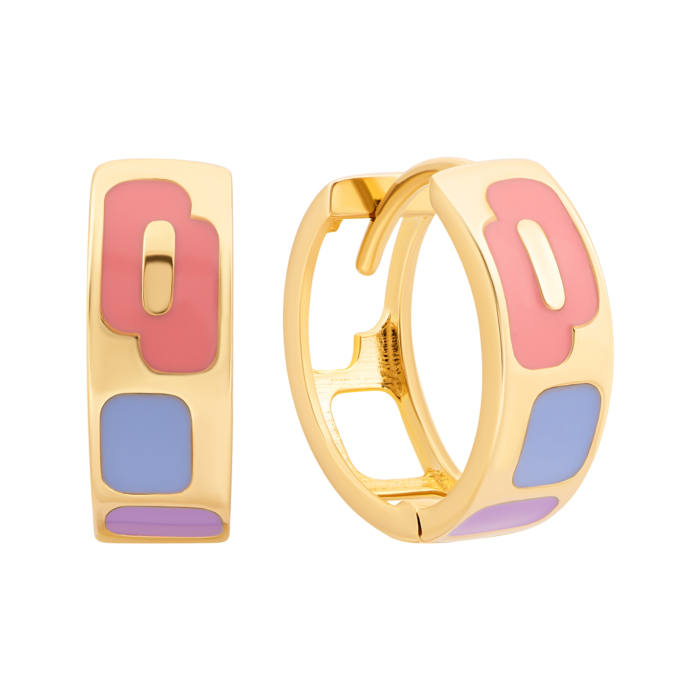 Золотые серьги-конго с эмалью. Артикул UG52/40/088/2