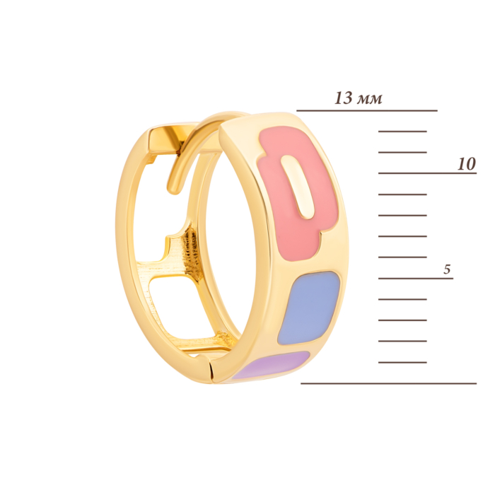 Золотые серьги-конго с эмалью. Артикул UG52/40/088/2