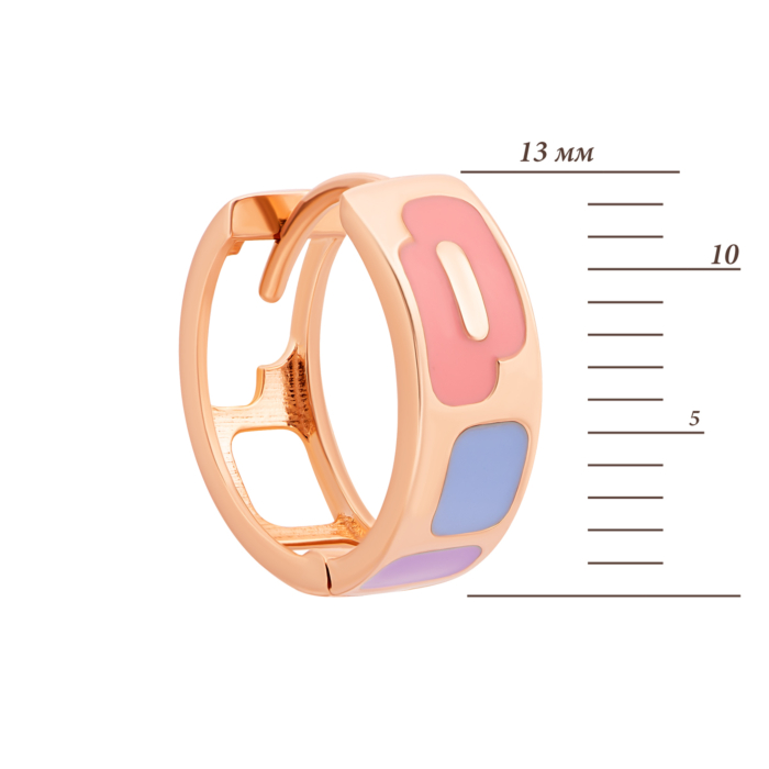 Золотые серьги-конго с эмалью. Артикул UG52/40/088