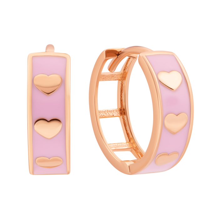 Золоті сережки-конго з емаллю. Артикул UG52/40/089